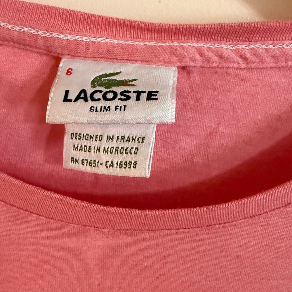 Lacoste 1933 Crocodile Graphic T-Shirt Red Slim Fit Men’s Size 6 | Large - Picture 3 of 8